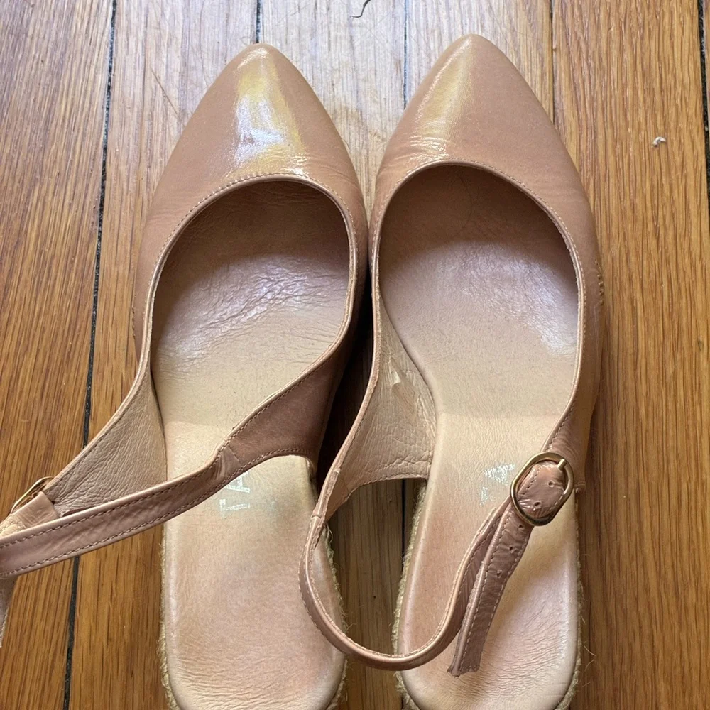 Viscata Palomera Patent Leather Espadrille Wedges, Size 8